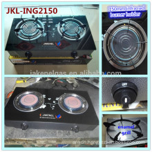 tempered glass top infra red 2 burner gas stove, gas cooker